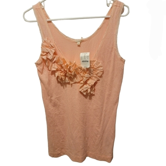 J. Crew  Ruffle Front Distressed Tank Top - Picture 1 of 7